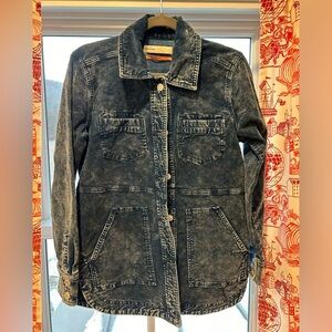 Anthropologie Pilot Acid Wash Blue Corduroy Shirt Jacket NWT
